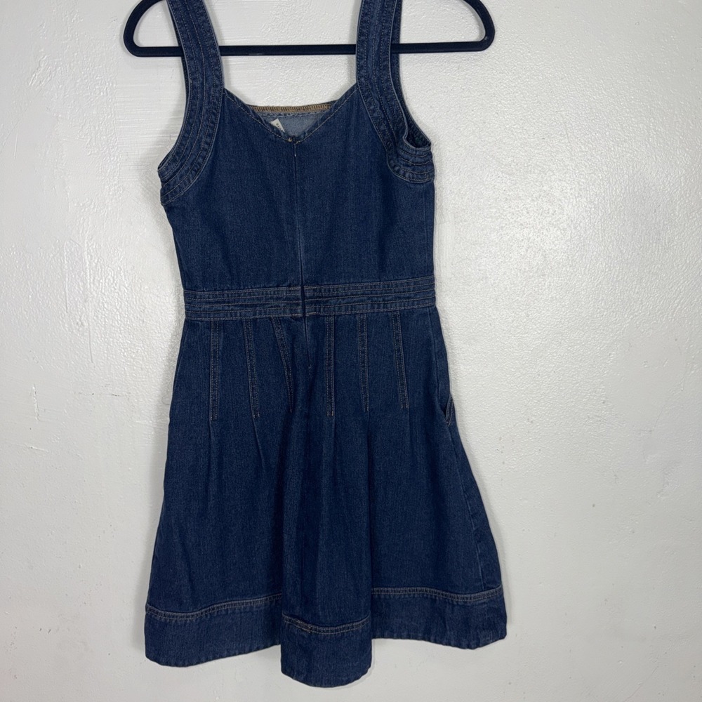 Joie Blue Denim Square‎ Neck Sleeveless Mini Sundress Size 4 - Picture 5 of 9